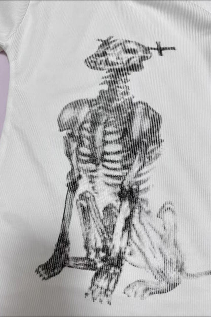 Skull Dog High Neck Slim T-Shirt