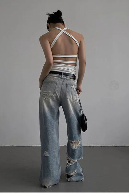 Retro Distressed Jeans