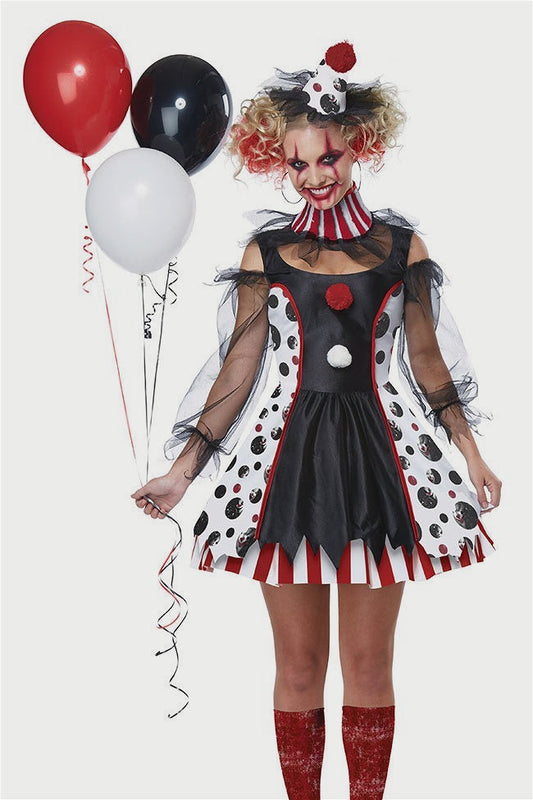 Evil Circus Clown Halloween Club Stage Party Dress
