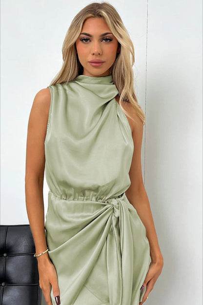 Halter Satin Silk Dress