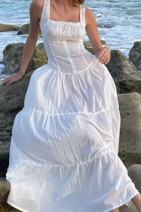 Beach Cotton Tank Maxi Dress