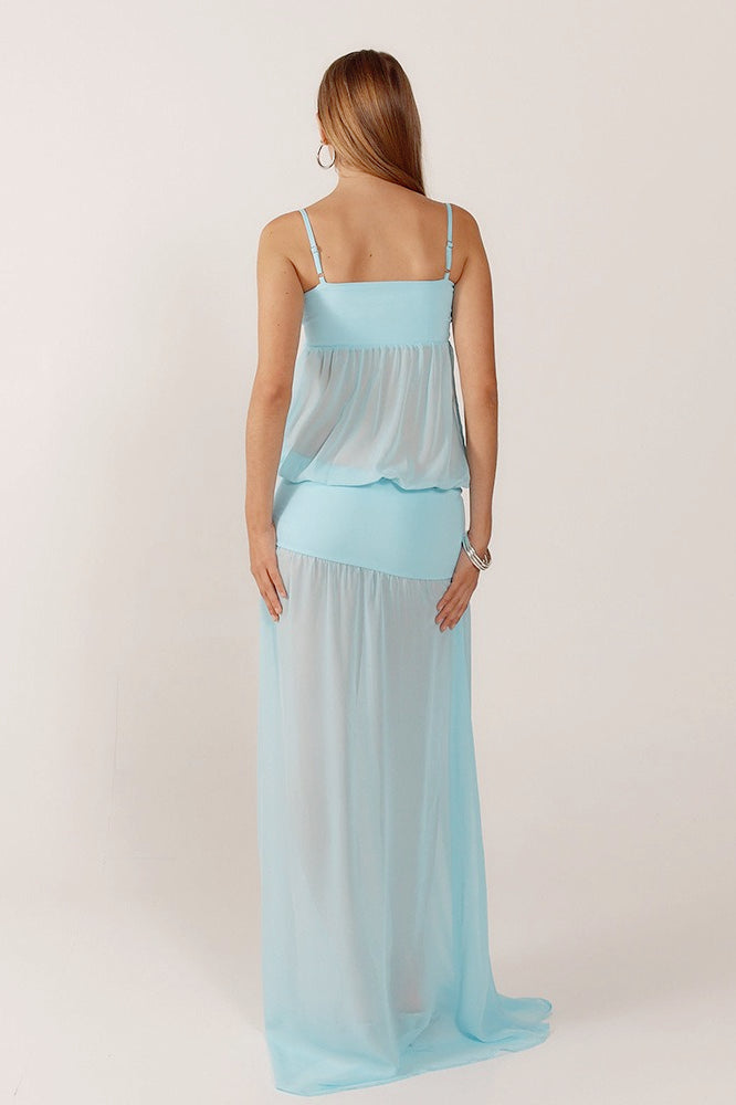 Sultry Sheer Insert Slip Dress