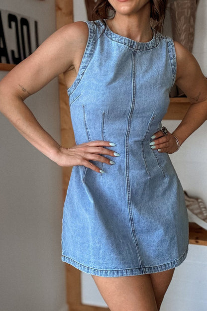 Western Style Slim Denim Dress