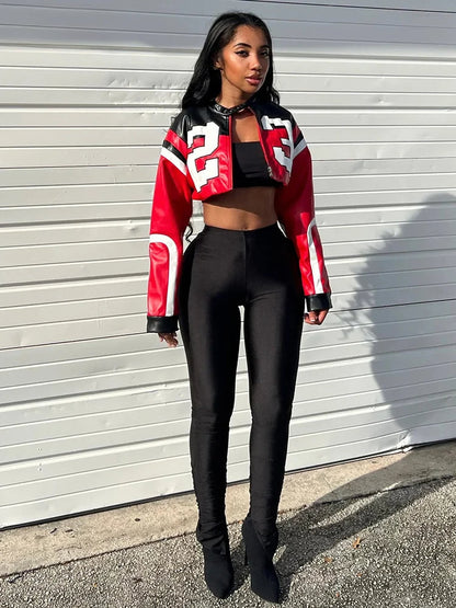 Colorblock Bare Midriff Jacket