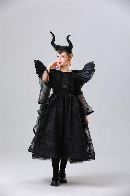 Maleficent Style Kid Halloween Costume