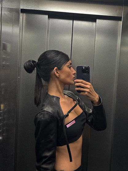 Extra Short Buckle Crop Jacket