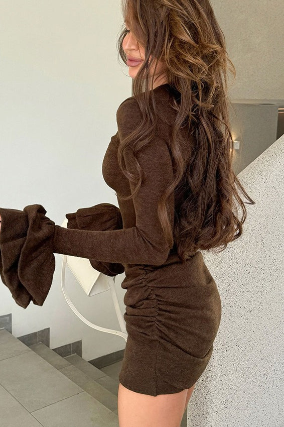 Knit Flare Sleeve Work Dress