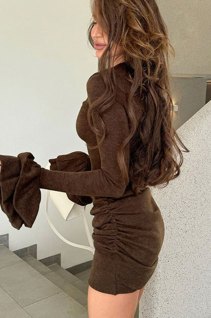 Knit Flare Sleeve Work Dress