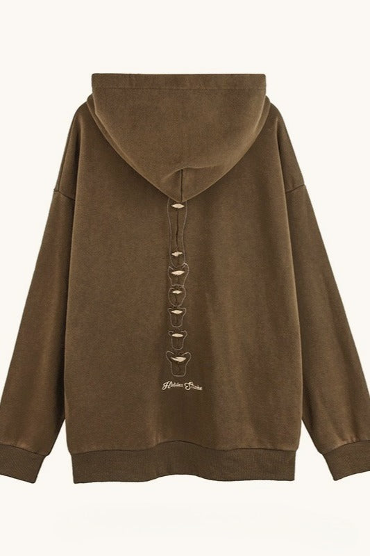 Skull Print Hooded Hoodie