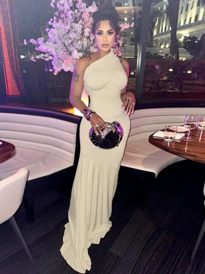 Sleeveless Solid Bodycon Maxi Party Dress