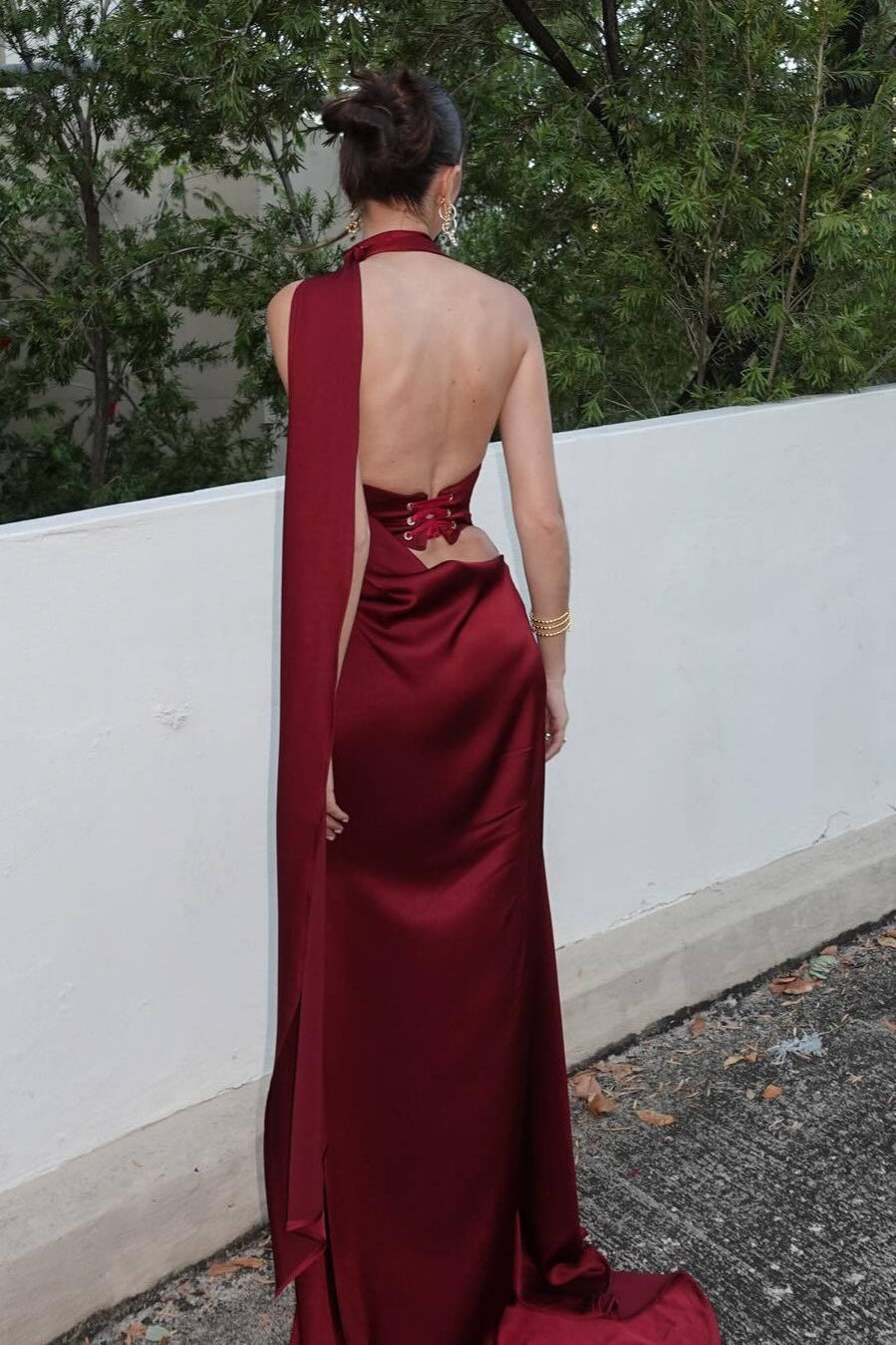 Luxury Halter Satin Elegant Sophisticated Formal Dress