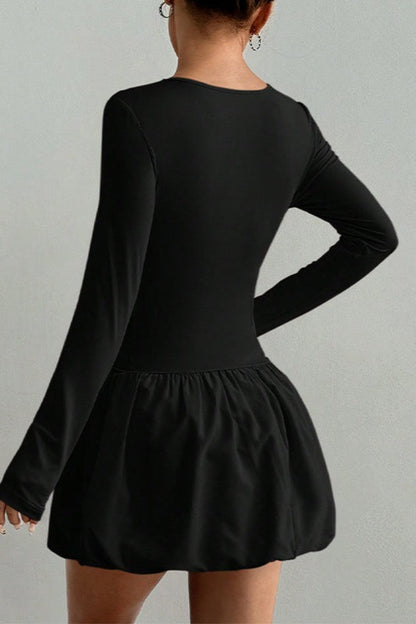 Stretch Puff Sleeve Work Dress