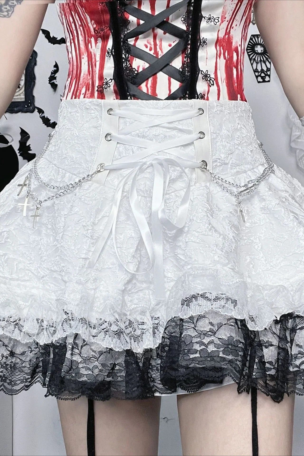 Y2K Bloody Mini Skirt Halloween Costume