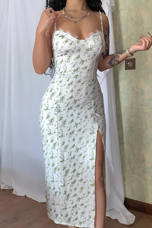 Sleeveless Split Maxi Floral Dress