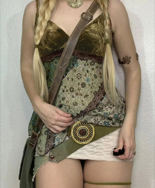 IAMSURE Vintage Patchwork Floral Cami Top