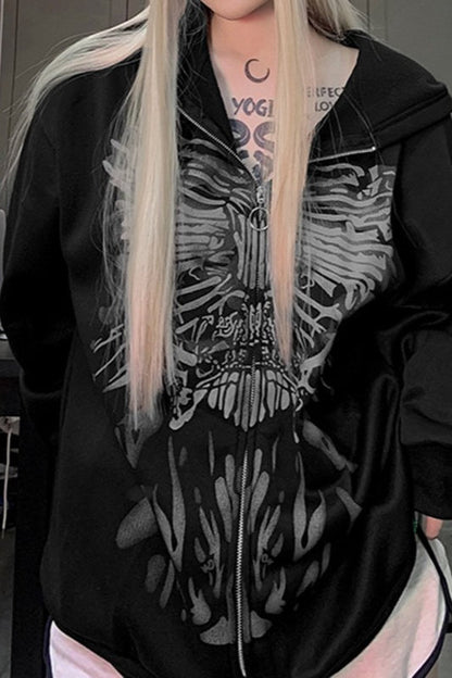 Dark Aesthetic Color Block Hoodie