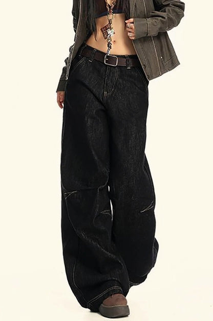 Wide-Leg Drapey Jeans