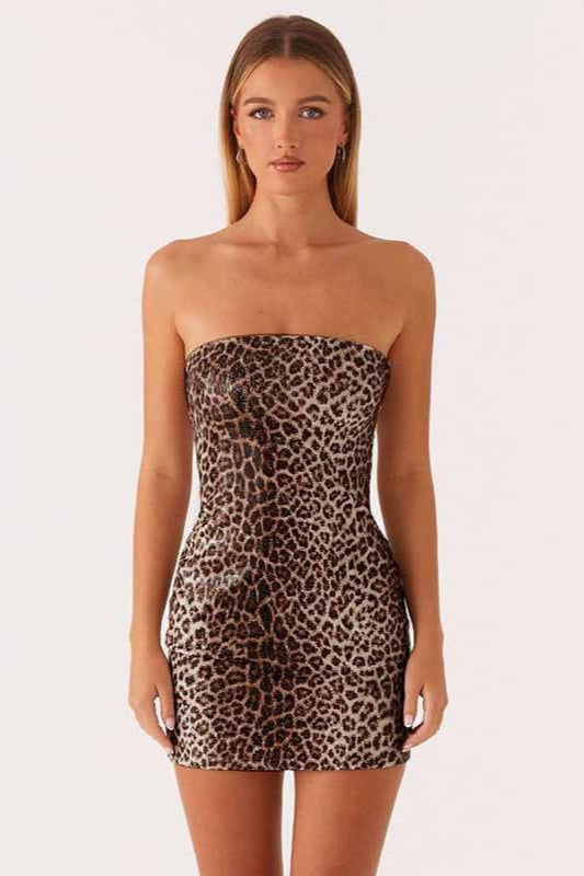 Flirty Leopard Mini Party Dress