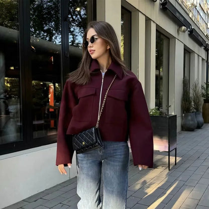 Colorblock Threaded Baseball Jacket