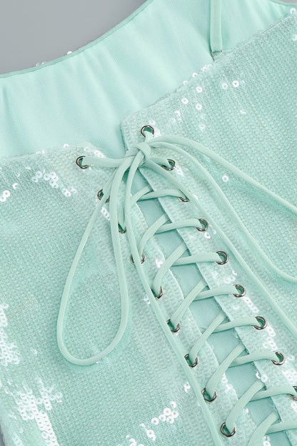 Sequin Sheer Floral Slip Dress