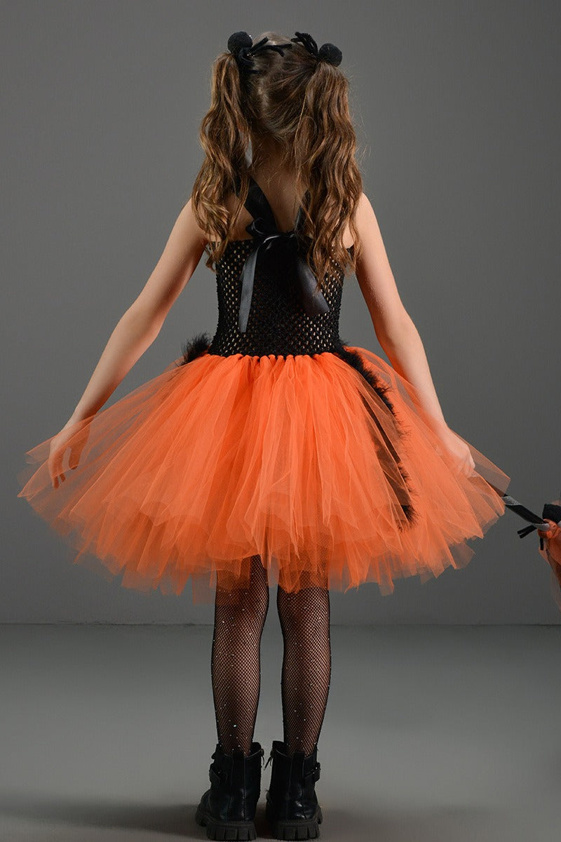 Spider Web Witch Dress Kid Halloween Costume